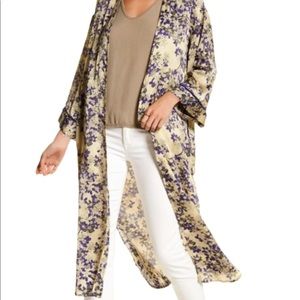 CAD 
Floral Kimono in Cream and Purple